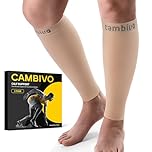 CAMBIVO 2 Pairs Compression Calf Sleeves (20-30 mmHg) - Graduated Support for Flying, Running and Daily Wear, Footless Design