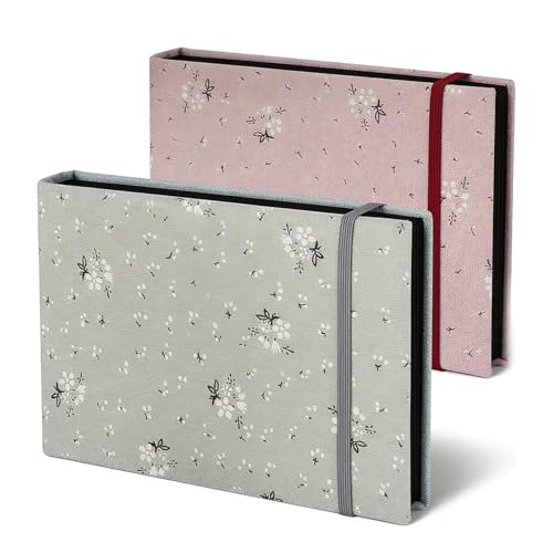 2 Pack Small Photo Album 6x4, 200 Pages Photo Album Books, Little Portable Memory Book with Linen Cover for Baby Wedding Holiday Family Birthday Travel