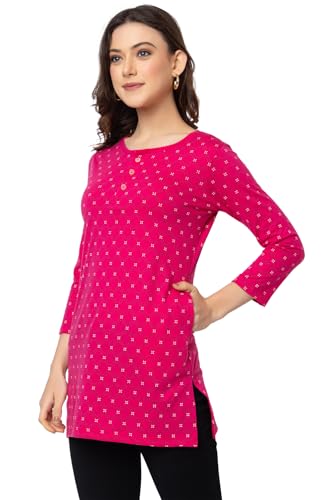 Image of Women Regular Fit Henley All Over Print T-Shirt (Combo of 2) | Small-5XL