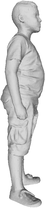 Printle C Kid 131-Short-haired Boy Standing Facing Forward with Both Hands Hanging from the Pockets of his Knee-Length Shorts Figure for Dioramas and Model Train Sets Choose Your Scale