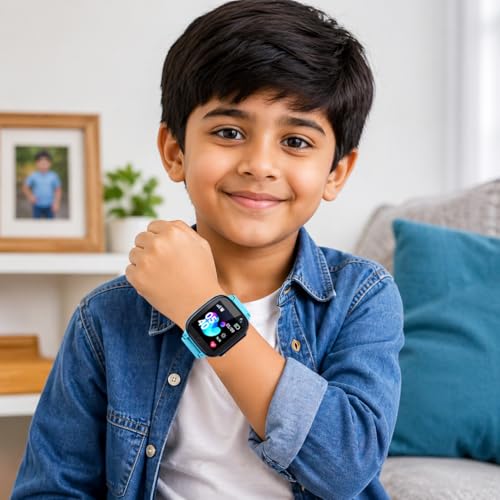 Image of SeTracker M2 Kids Smartwatch for Boys & Girls | Calling Smart Watch for Kids | 2-Way Calling, SOS & Safe Zone Alert, Location Tracker, Camera, Voice Chat, App Control | 4G /5G SIM Supported | (Blue)