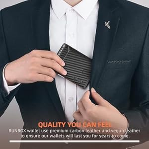 RUNBOX Slim Wallets for Men - Leather Money Clip Mens Wallet - RFID Blocking Front Pocket Bifold Wallet - Thin Credit Card Holder with Gift Box RUNBOX Slim Wallets for Men Leather Money Clip Mens Wallet RFID Blocking Front Pocket Bifold Wallet Thin Credit Card Holder with Gift Box