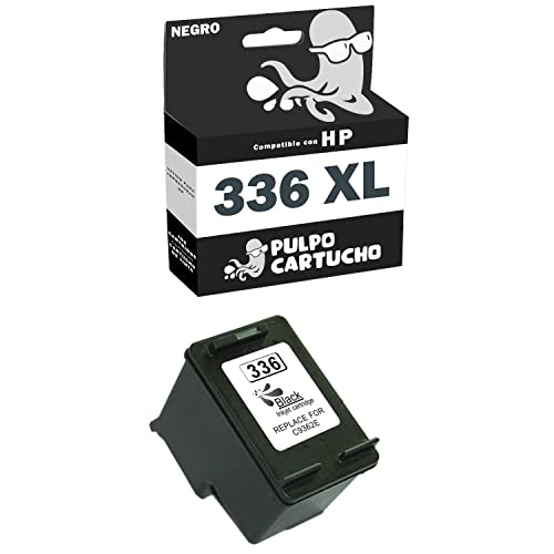 Pulpo Cartucho - Cartucho de Tinta 336 XL Negro Compatible con HP 336 XL/Ref. C9362EE - XL - Alta Capacidad - Valido para Impresoras Deskjet/Officejet/Photosmart/PSC