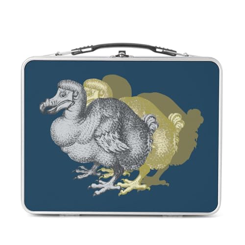 Fabulous Lunch Box Métal Argenté pour Sandwich et Snack - Dodo Oiseau Planches Biologie Illustration Ancienne - Boîte à Goûter Aluminium Gamelle Rigide Style Rétro Imprimée en France