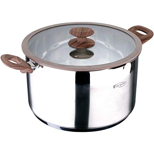 San Ignacio - Olla 28X16.5Cm C/Tapa Acer.inox Ind Granito Sg En Oferta San Ignacio Granito Cacerola, Acero Inoxidable, Gris, 28 Cm
