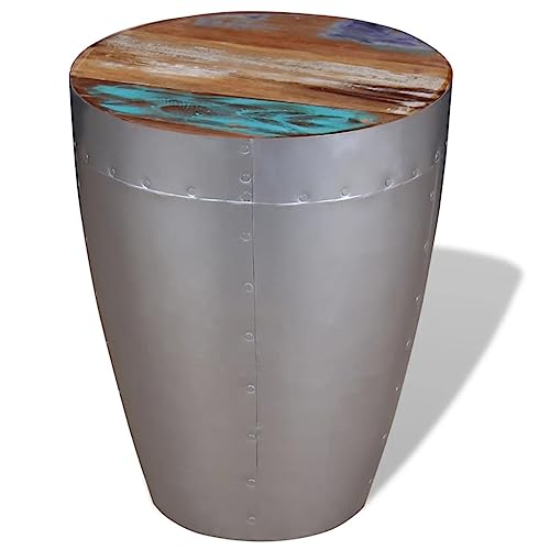 Tabouret en bois massif recyclé pour manque de place - Table d'appoint rétro - 5