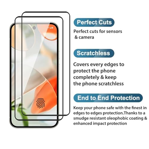 Image of Premium Gorilla Tempered Glass Screen Protector Compatible with Google Pixel 9 / Pixel 9 Pro | Pack of 2 | Military-Grade 9H Hardness | Edge-to-Edge Full Coverage | Anti-Scratch