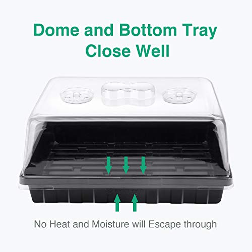 3-Set Strong Plant Growing Trays with Humidity Domes for Seed Starting, Germination and Seedling Propagation, Holds 144 Cells in Total (Cell Tray Not Included) - Thumbnail 6