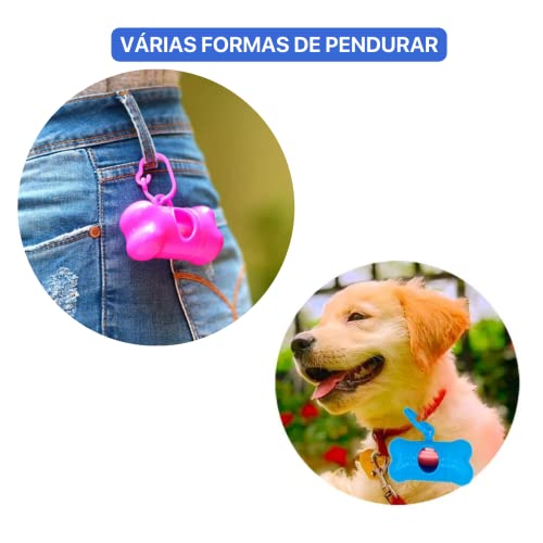 Kit Pet Suporte Cata Caca Pet Com Refil 60 Saquinhos Coco Cães Gato (Preto)
