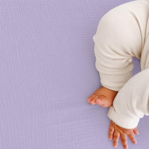 Image of Newton Baby Dual Layer Crib Sheet 2-Pack, Organic Gauze - Lavender