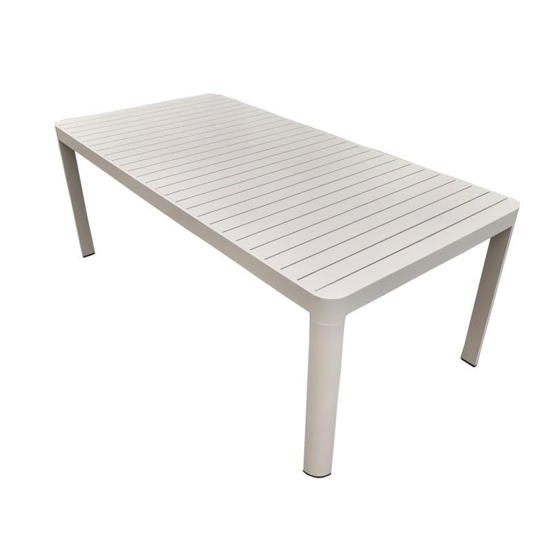 DRW Tavolo allungabile da esterno in alluminio color crema, 75 x 240 x 90 cm