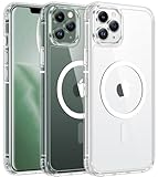 FNTCASE for iPhone 11 Pro Case: Clear Magnetic Phone Cases Compatible with Magsafe Slim Anti Yellowing Military Grade Drop Protection Rugged Protective Transparent Cell Phone Cover (A-Clear)