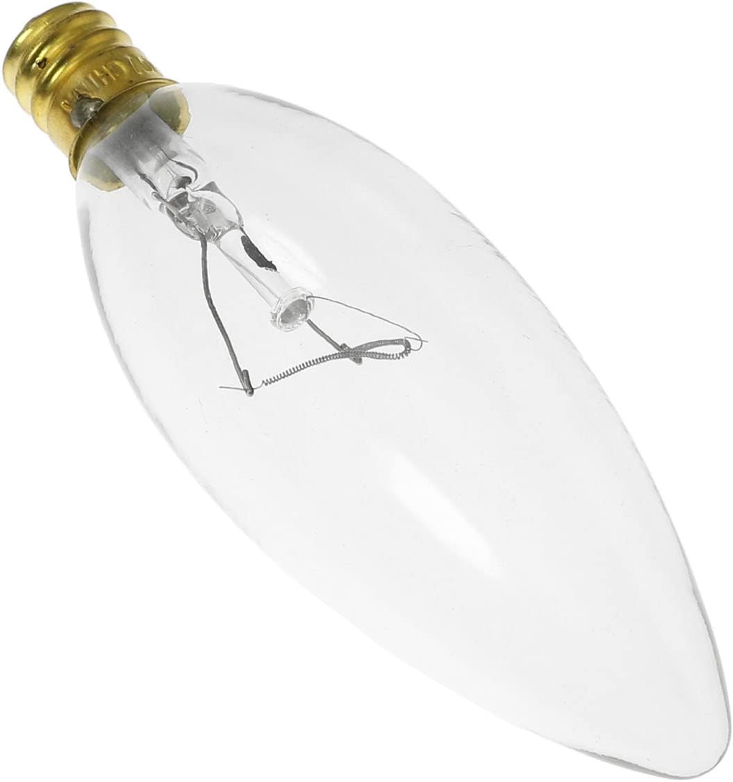 6PCS 120V 60W C32 E12 CTC Clear Candelabra Base Straight Torpedo Tip Chandelier Bulbs Incandescent Chandelier Light Bulbs