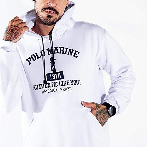 Blusa Moletom Polo Marine Masculina Coleção de Inverno (Branco, G)