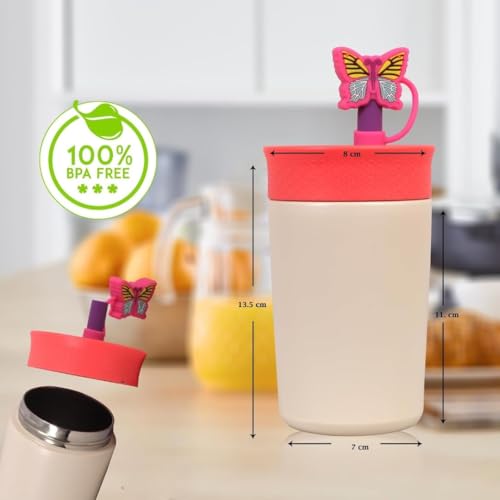 Image of Toddler Water Bottle with Straw, Kids Sipper Cup BPA Free Leak Resistant Drinking Bottle for Preschool, Daycare, Travel & Everyday Use (off-White , 350 ml)
