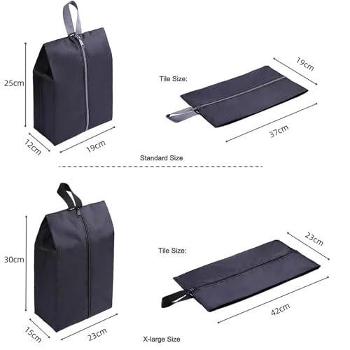 Bolsa de zapatos de viaje gris grande de nailon impermeable con cremallera pack de 5 3
