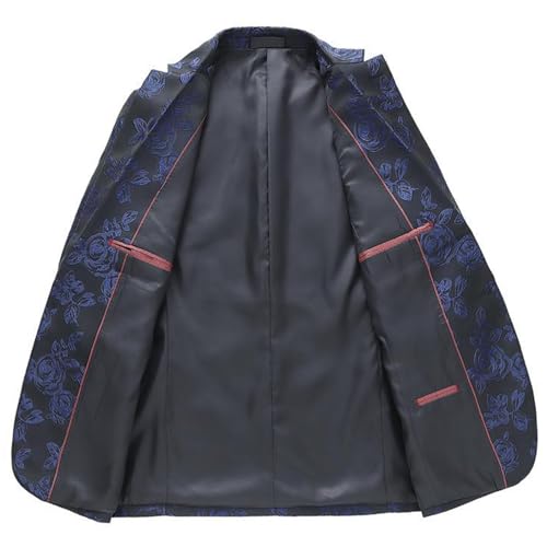 Mens Floral Tuxedo Jacket Paisley Embroidered Shawl Lapel Stylish Dress Suit Blazer Jacket for Dinner Prom Wedding 6