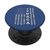 Ítaca, Nueva York, bandera americana PopSockets PopGrip Intercambiable