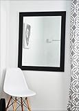 BrandtWorks Commercial Value Hotel Design Vanity Wall Mirror, 32' x 38', Matte Black