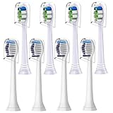 8 Pack Replacement Brush Heads, Compatible with Philips Sonicare Electric Toothbrush, 4pcs Precision Clean and 4pcs Whitening Clean Brush Heads, White.