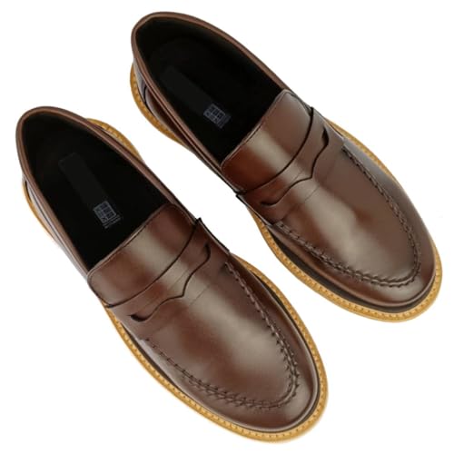 Sapato Masculino Social Casual Oxford Derby Sola Tratorado Estilo Italiano (38, MARROM)