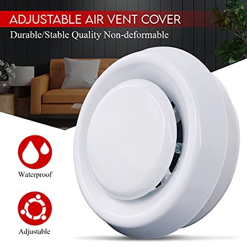Vents 125mm (5”) White Round Ceiling Vent Cover – PVC Air Vent Diffuser with Fixing Ring for Bathroom & Kitchen Ventilation - Image 5