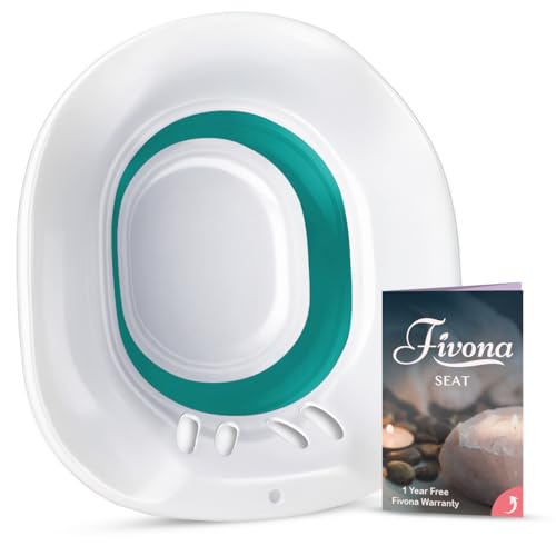 Fivona Sitz Bath Seat for Soak and Steam - Postpartum Essentials Care and Hemorrhoid Treatment - Unisex and Universal Fit Over The Toilet Yoni Steaming Bowl - at-Home Soothing Relief Device