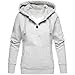 Produktbild Kolila Kapuzenpullover Damen Sweatshirt Hoodie Lässige Einfarbig Kapuze Knopf Tasche Langarm Pullover Tops Tunika