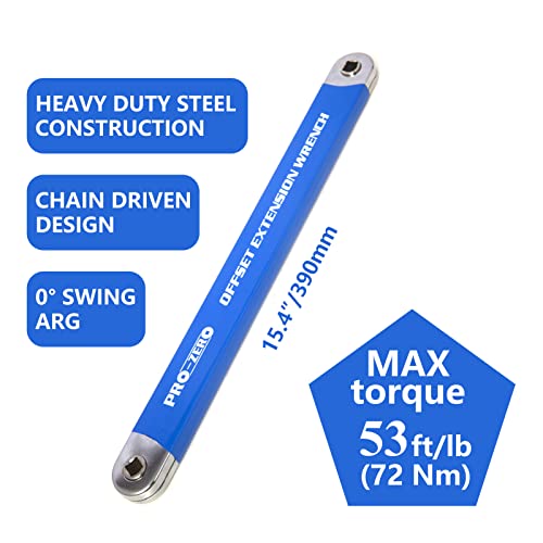 Zypdgzfz 15" Extension Wrench 3/8" Offset Impact-Ready Socket Wrench Tool With Versatile 1/4", 3/8", And 1/2" Square Drive Adapters #TOP1