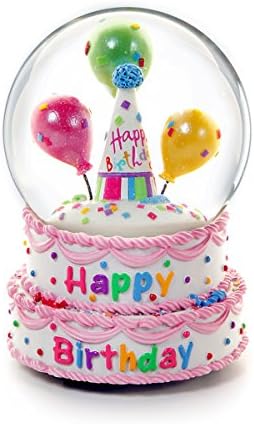 2014 Happy Birthday Water Globe Happy Birthday 5.75" Water Globe San Francisco Music Box