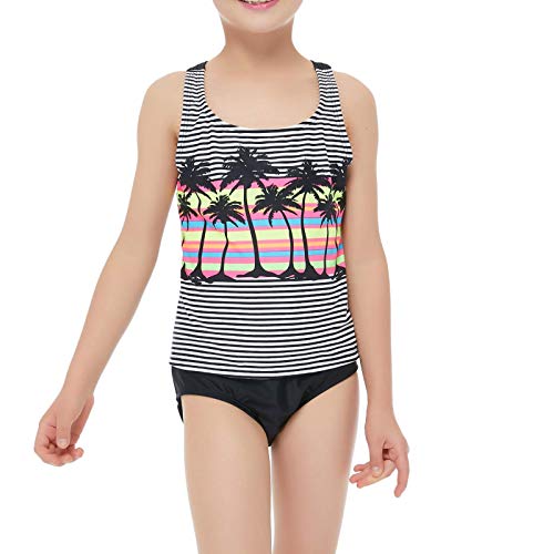 Jimmy Baha·mas Girls Swimsuits 2-Pc Tankini Swimwear Halter Top With Bottoms Bathing Suit Black #TOP2