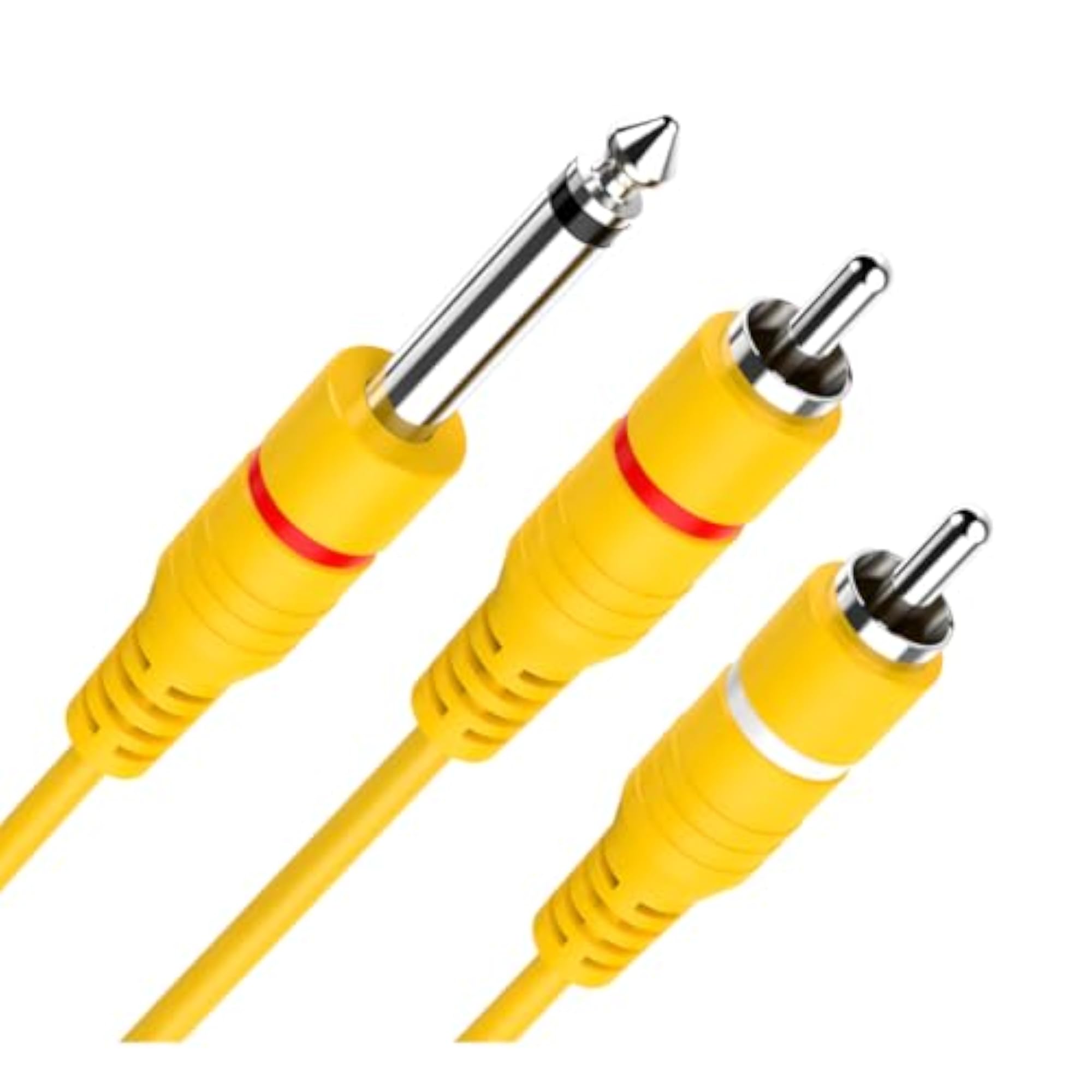 Male to 6.35mm Jack 2RCA Audio Cable