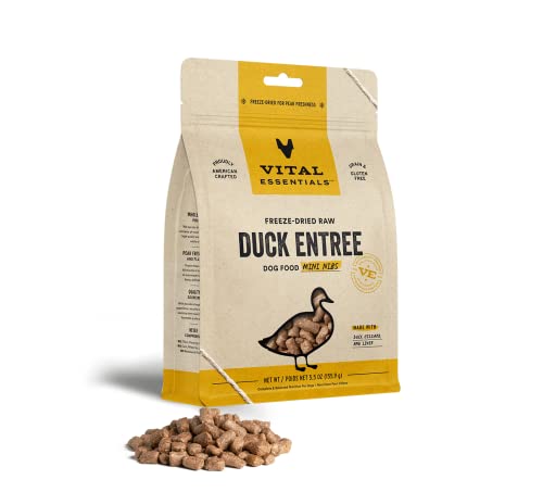 Vital Essentials Freeze Dried Dog Food, Raw Duck Mini Nibs Entree 5.5 Oz #TOP29