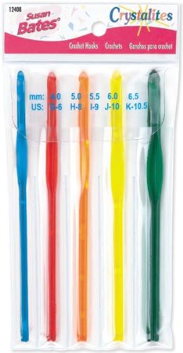 Susan Bates Crochet Hooks, acrylic, Sizes G6 to K10.5, Pack of 1