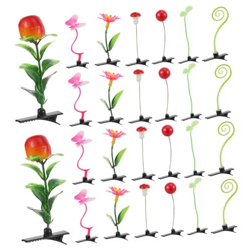 NOLITOY 28pcs Mini Sprout Hair Clip, Funny Plant Hairpins Little Grass Barrettes Hair Accessories for Women Girls