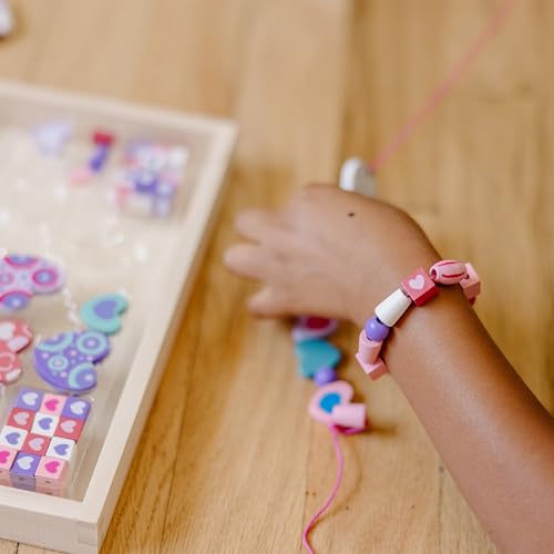Melissa & Doug Jewellery-Making Kit, Multicolor, Sweet Hearts Bead Set, Over 120 Beads, 5 Cords - Image 2