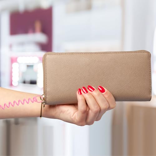 PATIKIL Rétractable Bobine Ressorts Porte-clés, 2 Paquet Anti-perte Clé Chaîne Support Lanière Cordon avec Métal Homard Fermoir Porte-clés pour Clés Portefeuille, Rose – vue 6