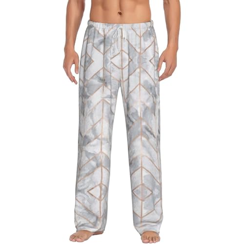 Pantalon de pyjama en flanelle marbre or rose : le confort élégant pour homme