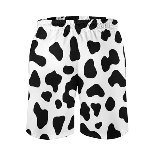 Pantalones cortos de baño para hombre con forro de malla dálmata 6