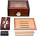 Prestige Import Group Sovereign Two-Tone Beveled Glass Top Cigar Humidor with Matching Ashtray - Holds Up to 50 Capacity