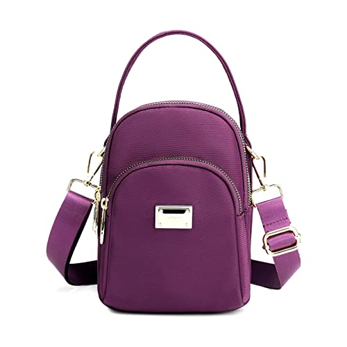 FORRICA Sac à Bandoulière Femme Petit Sac Téléphone Portable Mode Fille Pochette Étanche Mini Sac à Main avec Prise Casque Violet A Cover