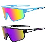 BOLLFO 2 Pack Polarized Sports Sunglasses,UV400 Protection Outdoor Glasses for Men Women Youth Baseball Cycling Running Driving Golf