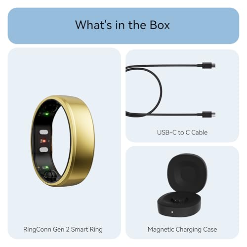 RingConn Gen 2 Smart Ring - Sleep Apnea Monitoring(Gold, Size 13) by RingConn - Used condition - Image 8