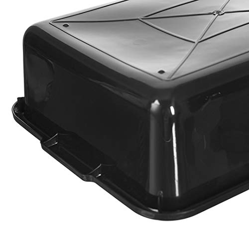 Commercial Bus Tub/Box, 13L Plastic Bus Utility Tote Storage Container Wash Basin Tote with Handles, Black, 4-Pack - Thumbnail 2