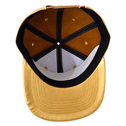 Silverfever Infant Toddler Kids Junior Solid Color Structured Snapback Cap Flat Bill Trucker Hip Hop Hat (Infant-Toddler 48", Gold Leather) #TOP18