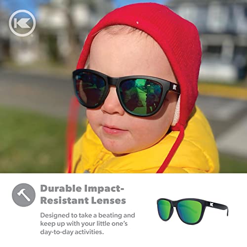 Knockaround Kids Sunglasses - Polarized Sunglasses For Kids With Full Uv400 Protection, Black/Green Moonshine #TOP4
