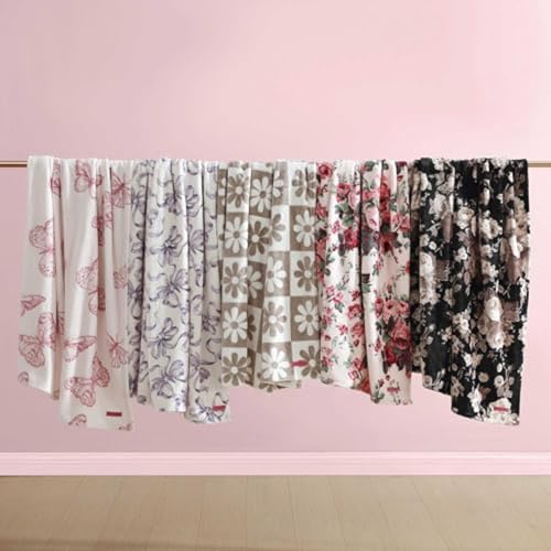 Image of Betsey Johnson - Blanket, Buttery-Soft Throw Blanket for Couch or Bed, Boldly Plush & Oversized Bedding (Vintage Floral Black, 50 inch x 70 inch)