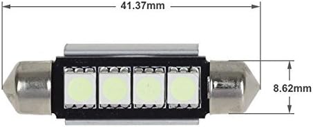 Partsam 6pcs Ice Blue 41mm 42mm Festoon 4-5050-SMD LED Light Interior Dome Map Trunk Cargo Footwell Replacement Bulb Lamp 12V 561 562 578 211-2