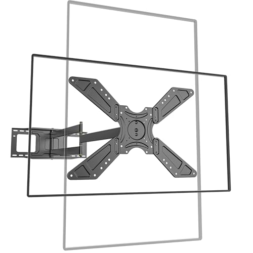 FORGING MOUNT Soporte de pared para TV de largo alcance con extensión de 1220 mm para televisores/monitor de 26 a 75 pulgadas, soporte de esquina para TV horizontal a vertical, movimiento completo