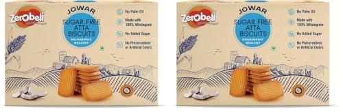 Image of Zerobeli Sugar Free Jowar Atta Biscuits - 325g | Wholesome | Guilt-Free | Perfect Blend of Nutrition and Flavor | Ideal for Health-Conscious Consumers | 100% Wholegrain, No Refined Sugar (Pack of 2)